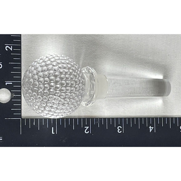 Vintage Glass Stopper Crystal Clear Golf Ball Design Bottle Decanter Replacement - Picture 5 of 5